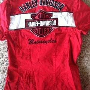 Harley Davidson racing team zipper front shirt